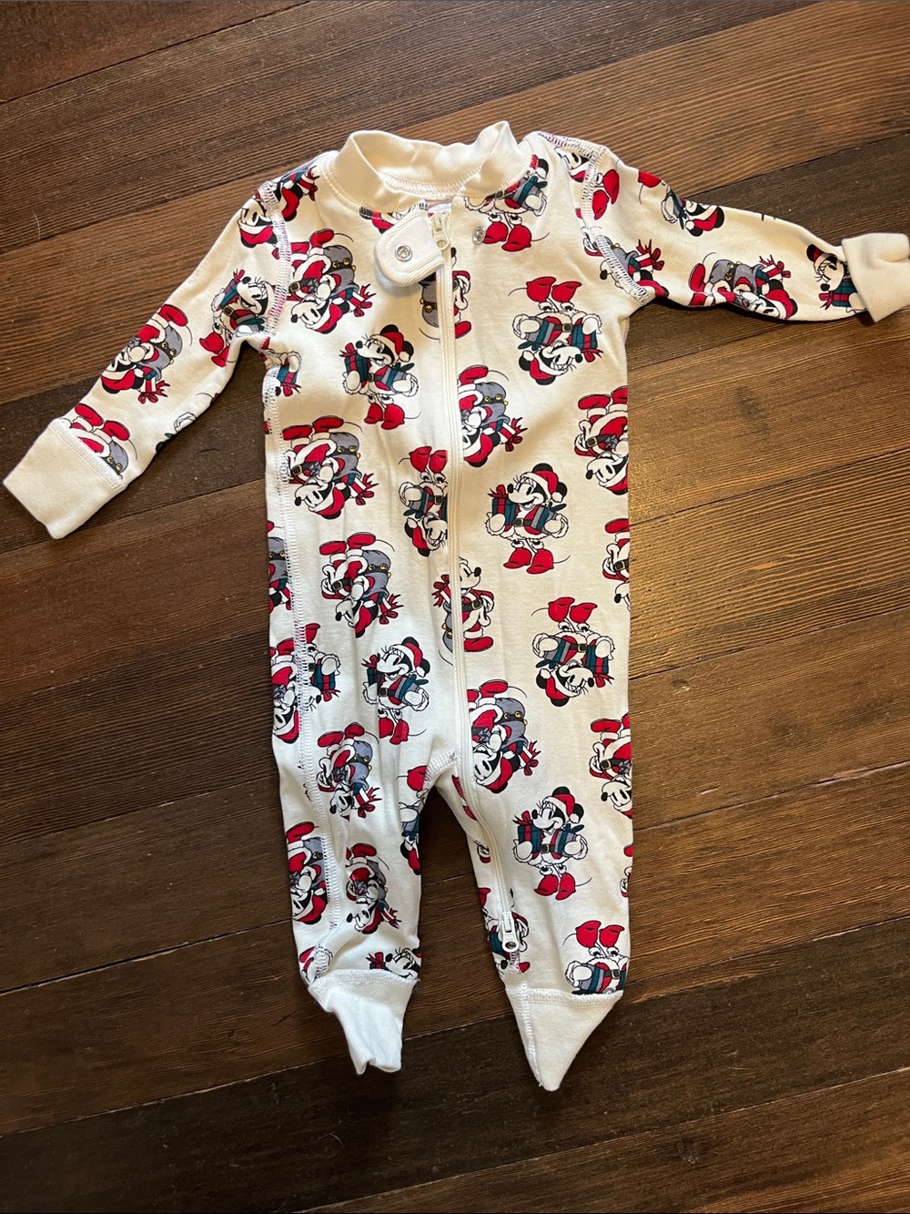 Hanna Andersson x Disney Holiday Baby  PJ’s with Red Mickey & Minnie Print